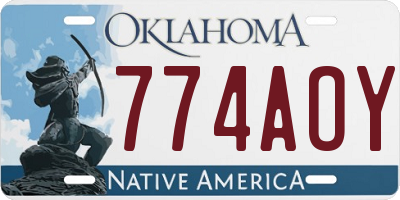 OK license plate 774AOY