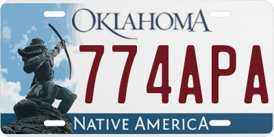 OK license plate 774APA