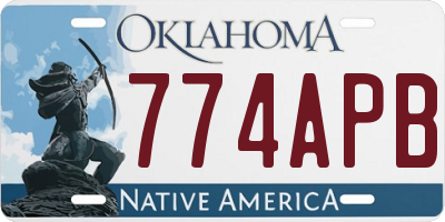 OK license plate 774APB