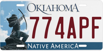 OK license plate 774APF