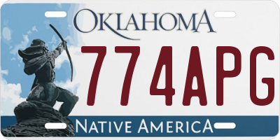 OK license plate 774APG