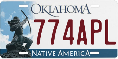 OK license plate 774APL
