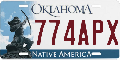 OK license plate 774APX