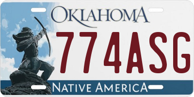 OK license plate 774ASG