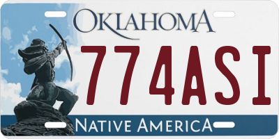 OK license plate 774ASI