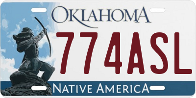 OK license plate 774ASL