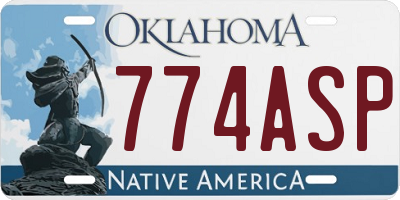 OK license plate 774ASP