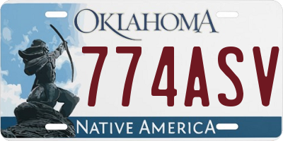 OK license plate 774ASV