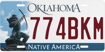OK license plate 774BKM