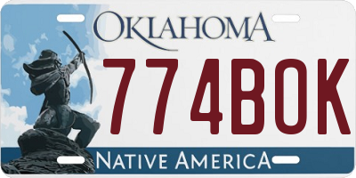 OK license plate 774BOK