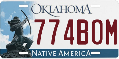 OK license plate 774BOM