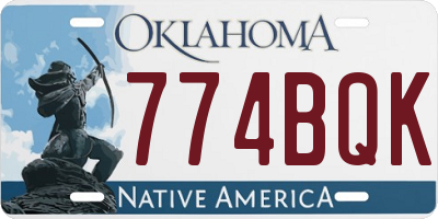 OK license plate 774BQK
