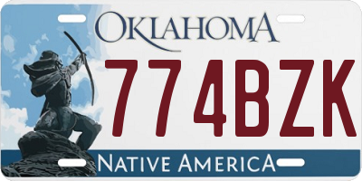 OK license plate 774BZK