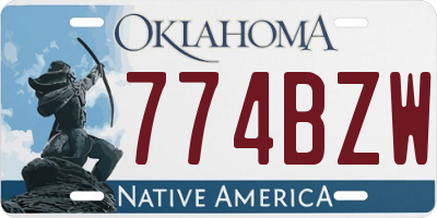 OK license plate 774BZW