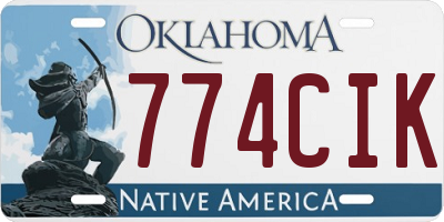 OK license plate 774CIK