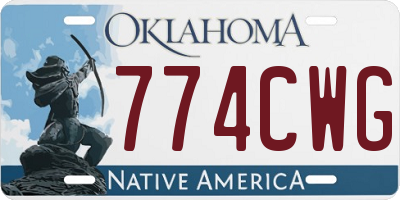 OK license plate 774CWG