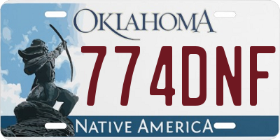 OK license plate 774DNF