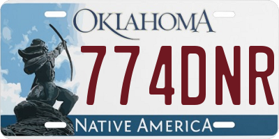 OK license plate 774DNR