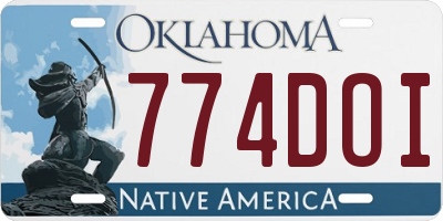 OK license plate 774DOI