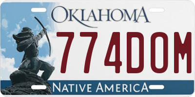 OK license plate 774DOM