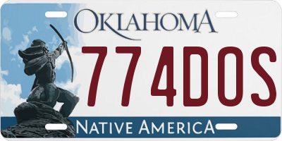 OK license plate 774DOS