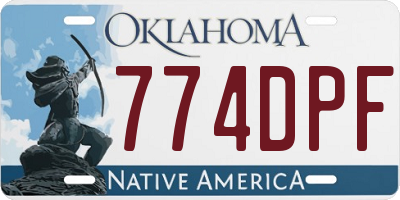 OK license plate 774DPF