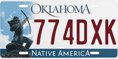 OK license plate 774DXK