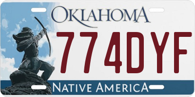 OK license plate 774DYF