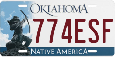 OK license plate 774ESF