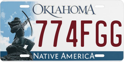 OK license plate 774FGG