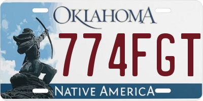 OK license plate 774FGT