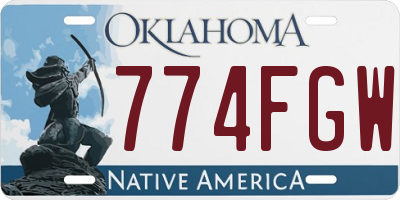 OK license plate 774FGW