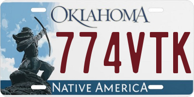 OK license plate 774VTK