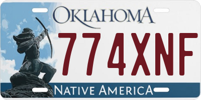 OK license plate 774XNF
