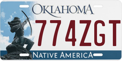 OK license plate 774ZGT