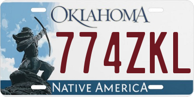 OK license plate 774ZKL
