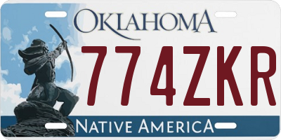 OK license plate 774ZKR