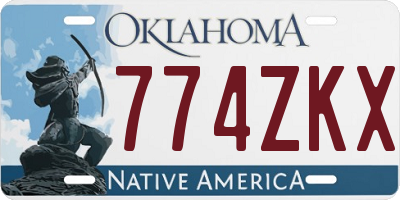 OK license plate 774ZKX