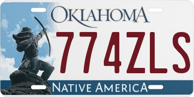 OK license plate 774ZLS