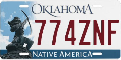 OK license plate 774ZNF