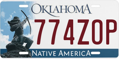 OK license plate 774ZOP