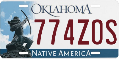 OK license plate 774ZOS