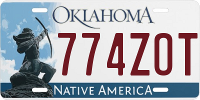 OK license plate 774ZOT