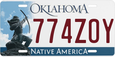 OK license plate 774ZOY
