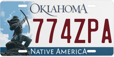 OK license plate 774ZPA