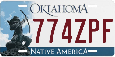 OK license plate 774ZPF