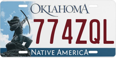 OK license plate 774ZQL