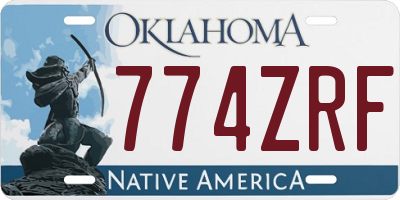 OK license plate 774ZRF