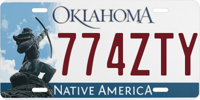 OK license plate 774ZTY