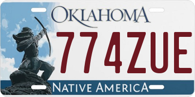 OK license plate 774ZUE